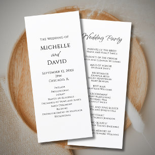 Moderne Lässige Typografie Einfache Hochzeitfeier Programm