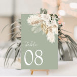 Moderne Laubgrüne Hochzeit Tischnummer<br><div class="desc">Pampas Gras Grüne Hochzeit Tischnummer.</div>