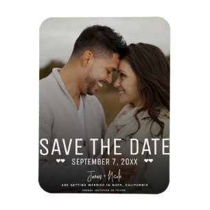 Moderne launische Save-the-Date-Hochzeitsfoto Magnet