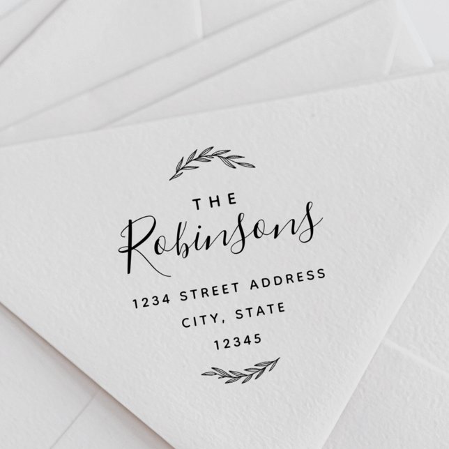 Moderne Laurel Familienname Rücksendeadresse Permastempel (Von Creator hochgeladen)