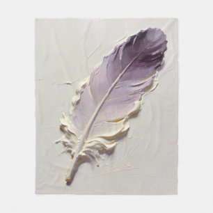 Moderne Lavendel-3D-Impasto-Feder-Ölgemälde Fleecedecke