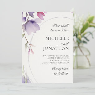 Moderne Lavendel Blumenbibel Christliche Hochzeit Einladung