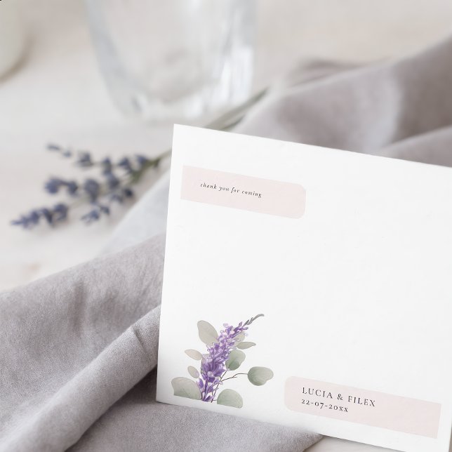 Moderne Lavendel Eucalyptus-Blätter Hochzeiten Serviette (Von Creator hochgeladen)