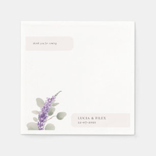 Moderne Lavendel Eucalyptus-Blätter Hochzeiten Serviette