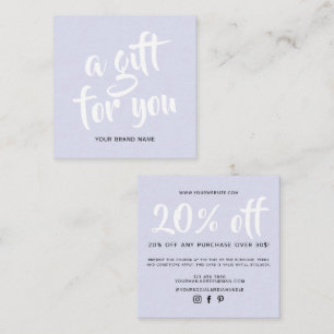 Moderne Lavendel-Schrift-Coupon-Rabattkarte Rabattkarte