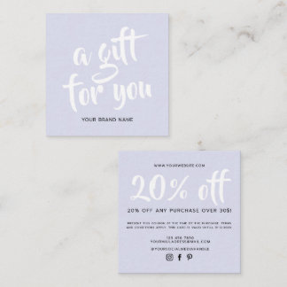 Moderne Lavendel-Schrift-Coupon-Rabattkarte Rabattkarte