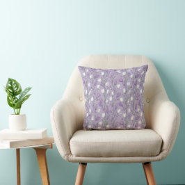 Moderne Lavendel-Tulpe Weiße Blumengestaltung Kissen