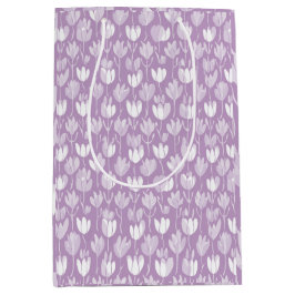 Moderne Lavendel-Tulpe Weiße Blumengestaltung Mittlere Geschenktüte