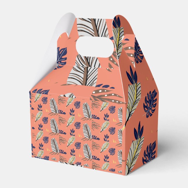 Moderne Leaf-Muster-Party-Lieferungen Geschenkschachtel (Vorderseite)