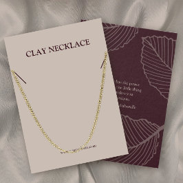 Moderne Leaf-Muster-Schmuck-Nekklace-Display-Karte