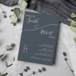 Moderne Leaf Typografie Einladung zur Hochzeit
