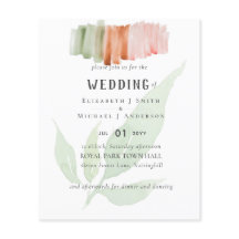 Moderne Leaf Watercolor WEDING Einladung