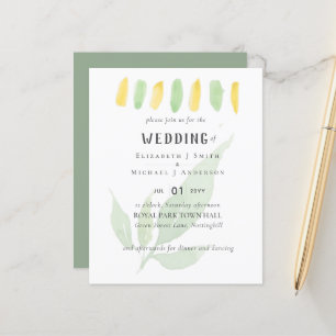 Moderne Leaf Watercolor WEDING Einladung