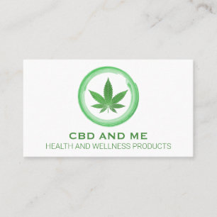 Moderne leaf White CBD Business Card Visitenkarte