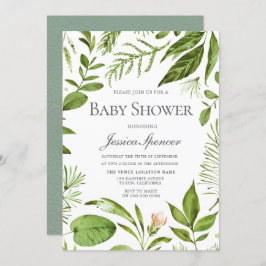 Moderne Leaf Wreath Baby Dusche laden ein Einladung
