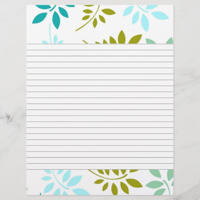 Moderne Leafy Border Lined Recipe (Vorderseite)