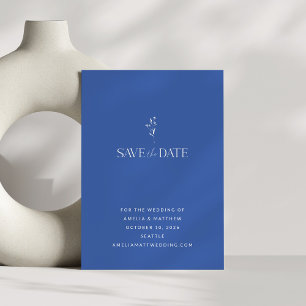 Moderne, lebendige Blaue Elegante Hochzeitsfeier Save The Date