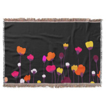 Moderne Lebendige Blumen Kunst Wurfdecke