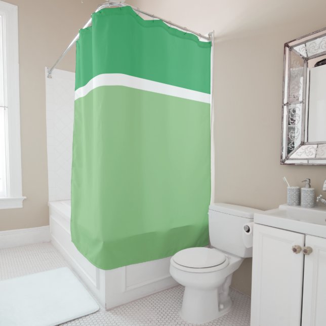 Moderne, lebendige Hübsche, zweiteilige, grüne Str Duschvorhang (Beispiel)