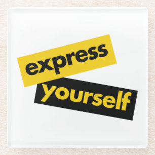 Moderne, lebendige, kühne Grafik von Express-Sie s Glasuntersetzer