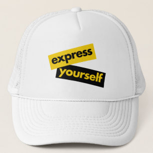 Moderne, lebendige, kühne Grafik von Express-Sie s Truckerkappe
