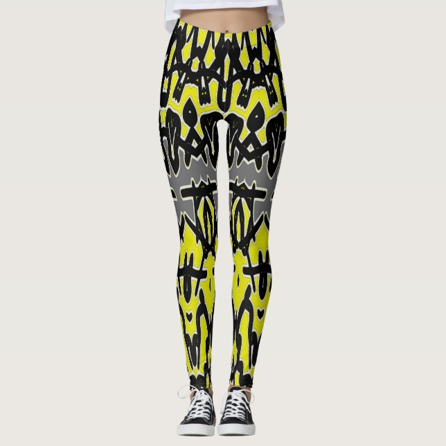Moderne, lebendige Leggings "Ratti_Creative_Arts" (Vorderseite)