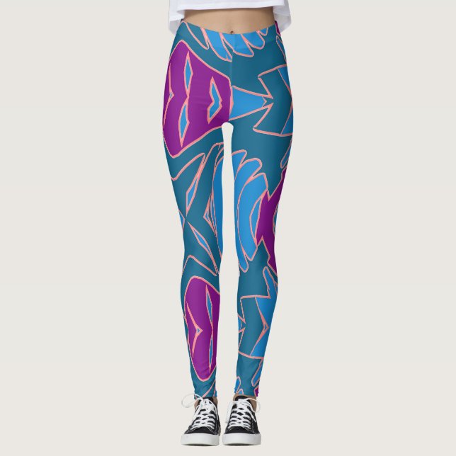 Moderne, lebendige Leggings "Ratti_Creative_Arts" (Vorderseite)
