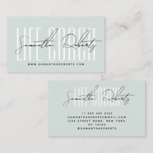 Moderne Lebenscoach-Typografie-Schrift blau Visitenkarte
