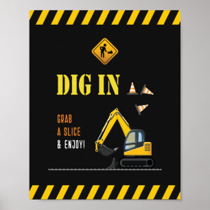 Moderne Lebensmittelzeichen Gelb-Bauweise Party De Poster