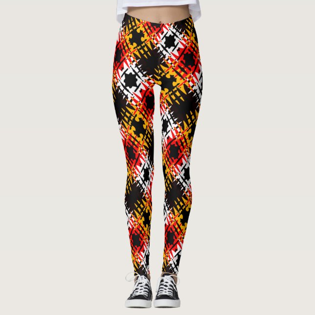 Moderne Leggings 4 Nationen Kunst Leggings (Vorderseite)