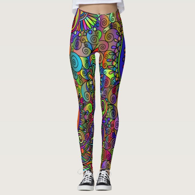 Moderne Leggings im Psychedelia-Stil (Vorderseite)