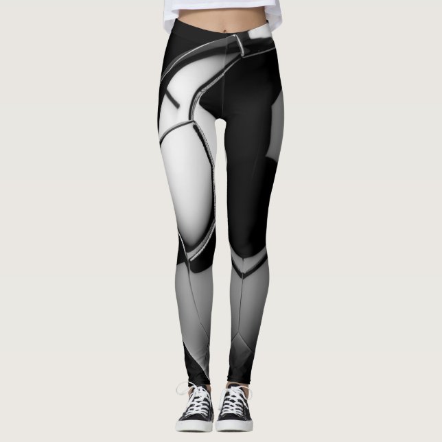 Moderne Leggings in Schwarz und Weiß (Vorderseite)