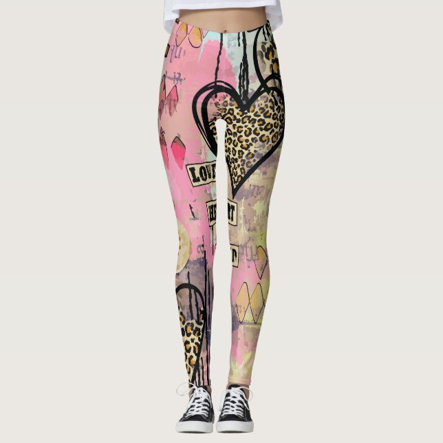 Moderne Leggings mit Aquarellhaut (Vorderseite)