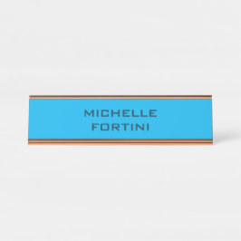 Moderne Legitimation Schlicht Sky & Ocean Blue Schreibtischnamensplakette