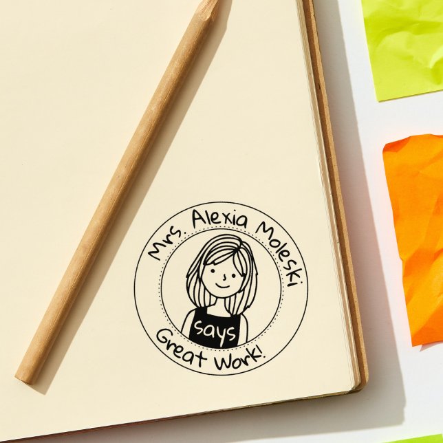 Moderne Lehrerin Klassenzimmer Avatar Großartige A Gummistempel (Von Creator hochgeladen)