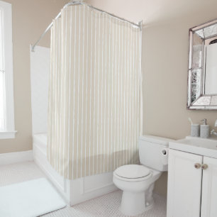 Moderne leichte beige gestreifte Duschvorhang