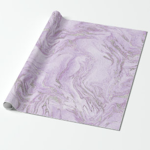 Moderne leichte lila und silberne Marmorstruktur Geschenkpapier