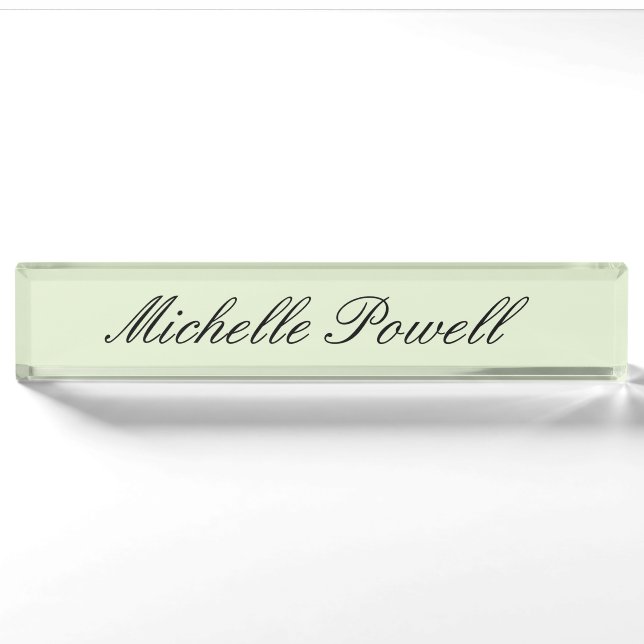 Moderne, leichte Pastellfarbe-Trend-Script Namensplakette (Vorderseite)