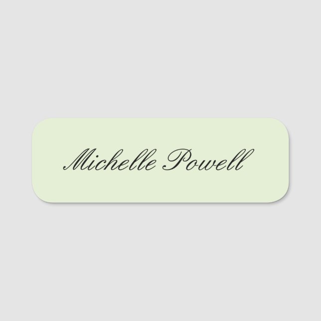 Moderne, leichte Pastellfarbe-Trend-Script Namensschild (Vorderseite)