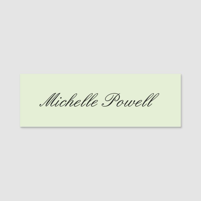 Moderne, leichte Pastellfarbe-Trend-Script Namensschild (Vorderseite)