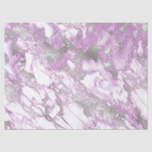 Moderne leichte violette und silberne Marmorstrukt Seidenpapier