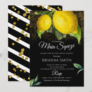 Moderne Lemon Black Squeeze Brautparty  Einladung