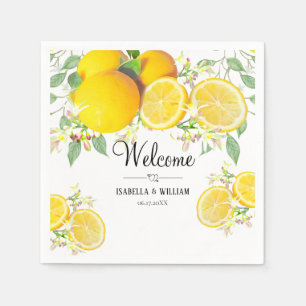 Moderne Lemon Boho Summer Wedding Serviette