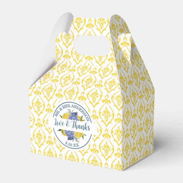 Moderne Lemon Citrus Summer Wedding Geschenkschachtel (Vorderseite)