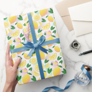 Moderne Lemon Fruchtmuster Wrapping Paper Roll Geschenkpapier