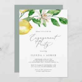 Moderne Lemon Garden Engagement Party Einladung
