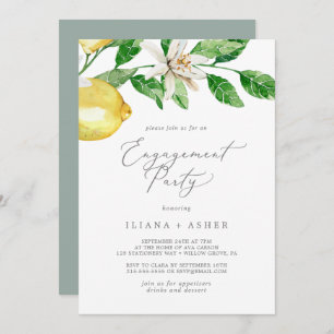 Moderne Lemon Garden Engagement Party Einladung