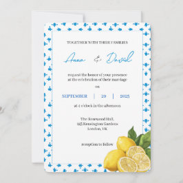 Moderne Lemon Hochzeitseinladung | Minimal Citrus Einladung
