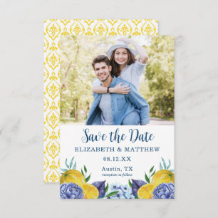 Moderne Lemon-Sommerhochzeit rettet das Datum Save The Date
