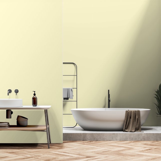 Moderne Lemongelbe Schlichte Solid-Farbe Tapete (Badezimmer)